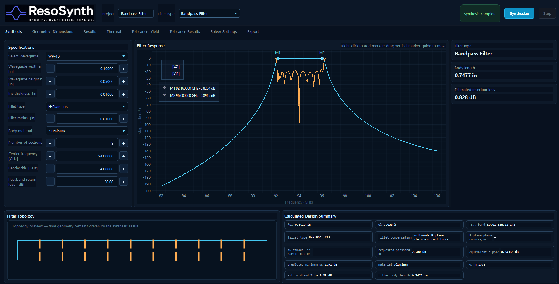 ResoSynth synthesis workspace screenshot
